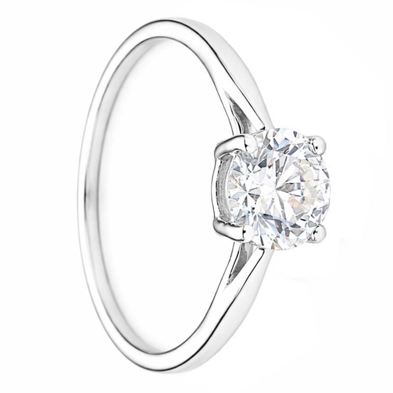 Bague Solitaire Diamant de Synthèse 1,00ct Certifié IGI en Or Blanc 375 ou 750 - Alliantine