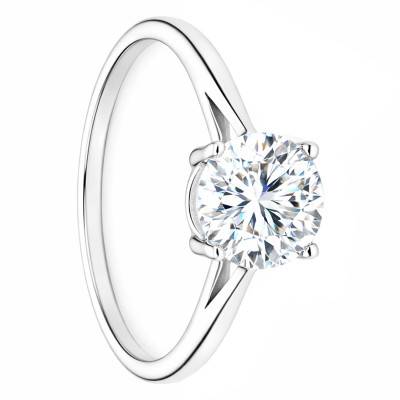 375/1000 or 750/1000 White Gold Lab-Grown IGI-Certified 1.50ct Diamond Solitaire Ring - Alliantine