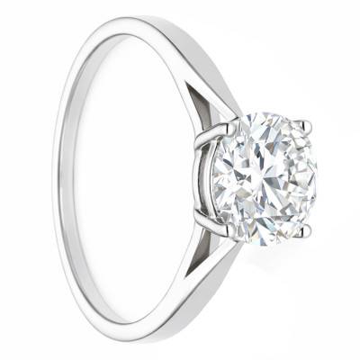 Solitaire Ring in White Gold 375 or 750 with 2.00ct IGI-Certified Synthetic Diamond - Alliantine