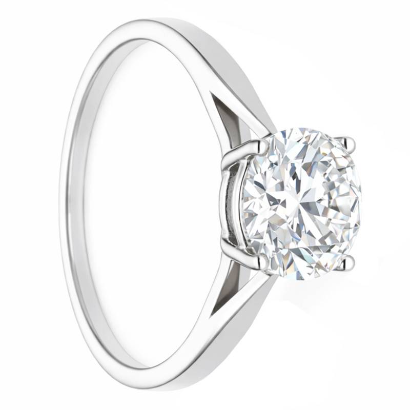 Solitaire Ring in White Gold 375 or 750 with 2.00ct IGI-Certified Synthetic Diamond - Alliantine