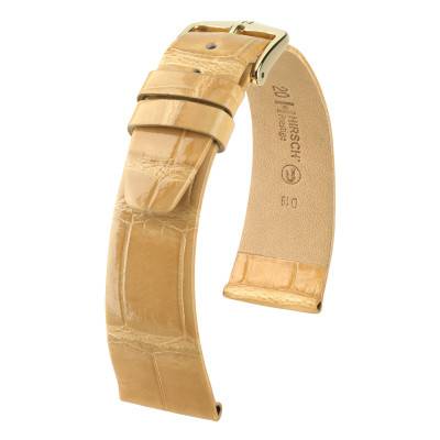 Prestige Beige Leather Watch Strap 022 07 90 - Hirsch