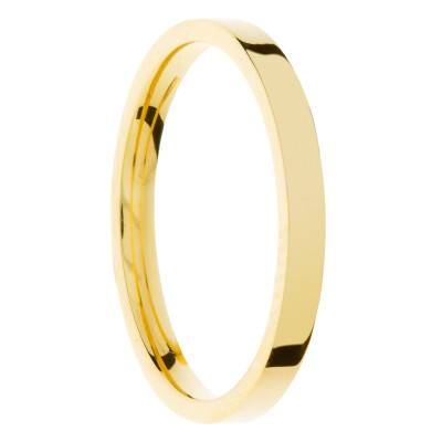 Alliance Ruban Polie Brillante en Or Jaune 375, Largeur 2 à 4 mm - Amore