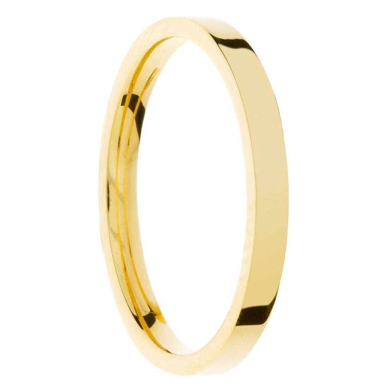 Alliance Ruban Polie Brillante en Or Jaune 375, Largeur 2 à 4 mm - Amore