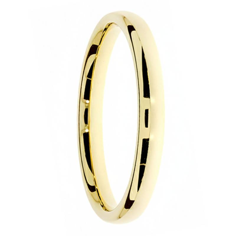 Alliance Jonc Parisien Polie Brillante en Or Jaune 375, Largeur 2,5 à 5 mm - Amore