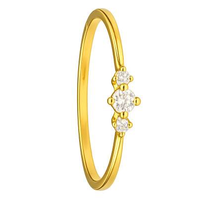 750/1000 Yellow Gold & 0.10 ct Diamond Ring - Emanessence