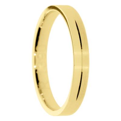 Alliance Ruban Brossée en Or Jaune 375 & Largeur de 3, 4 ou 5 mm - Amore