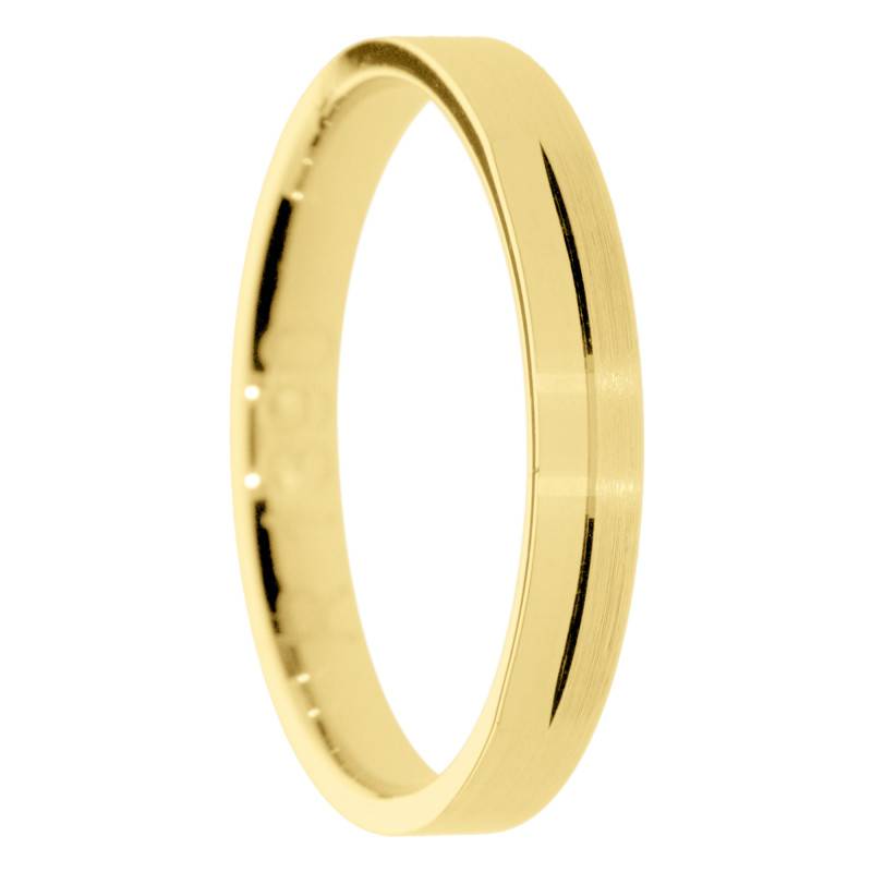 Alliance Ruban Brossée en Or Jaune 375 & Largeur de 3, 4 ou 5 mm - Amore