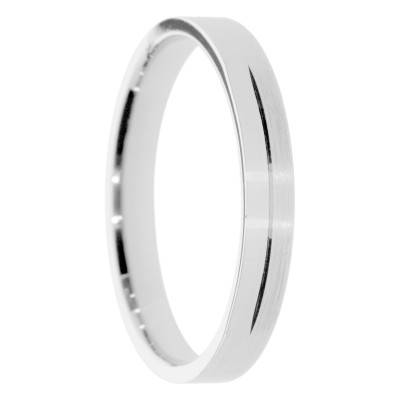 Alliance Ruban Brossée en Or Blanc 375 & Largeur 3 à 5 mm - Amore