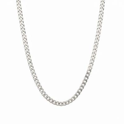 Chaîne Maille Gourmette en Argent 925, Longueur 55 cm, Largeur 5,30 mm - Manillon