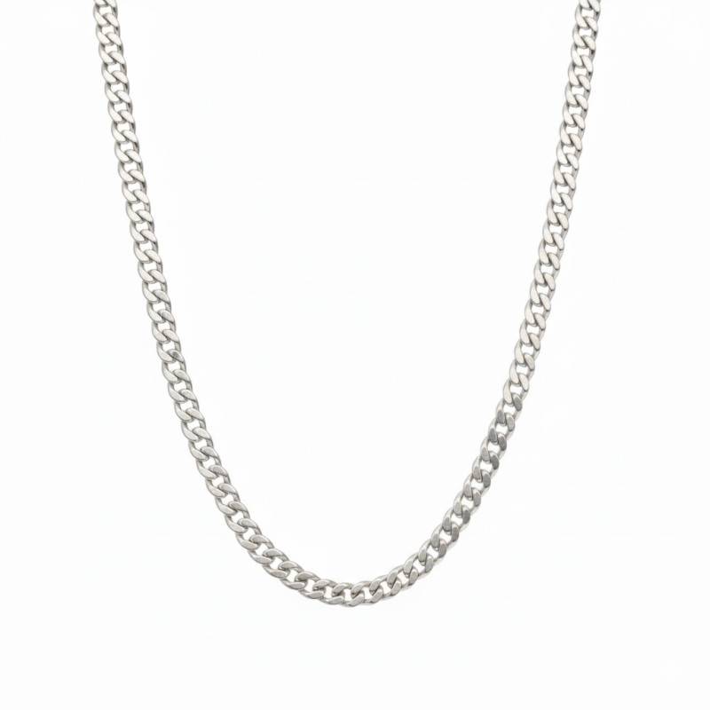 Chaîne Maille Gourmette en Argent 925, Longueur 55 cm, Largeur 5,30 mm - Manillon