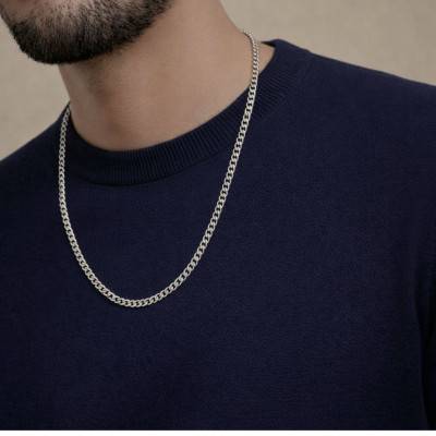 Chaîne Maille Gourmette en Argent 925, Longueur 55 cm, Largeur 5,30 mm - Manillon