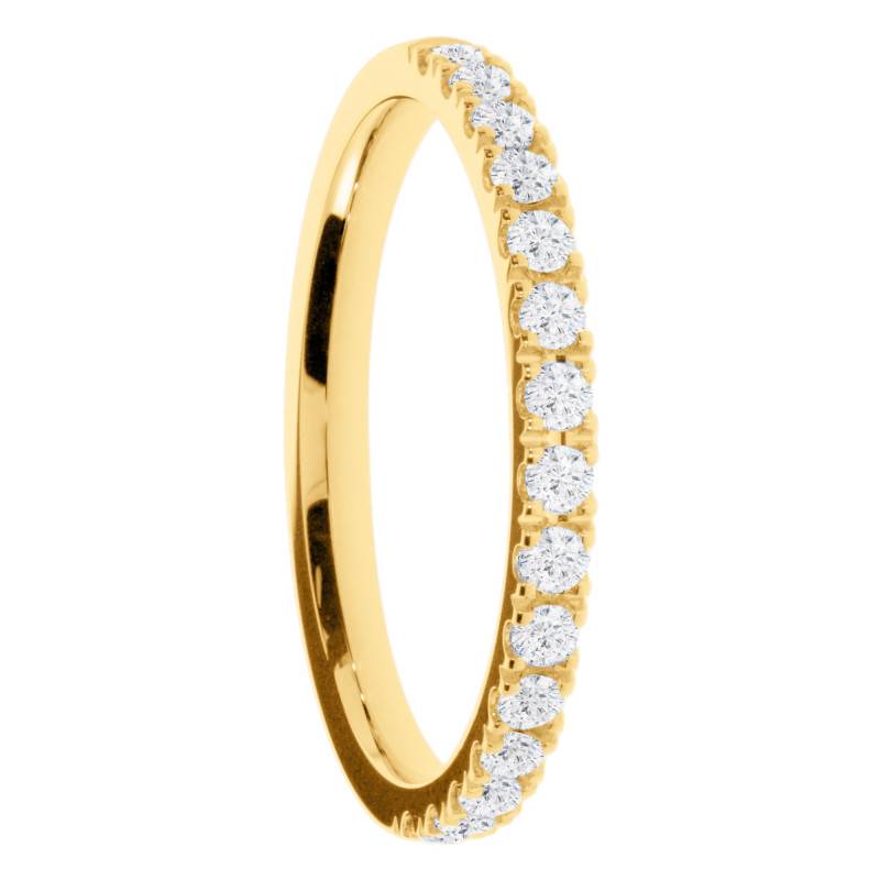 Alliance Ruban en Or Jaune 375 & Diamants de Synthèse, Largeur 1,9mm - Amore