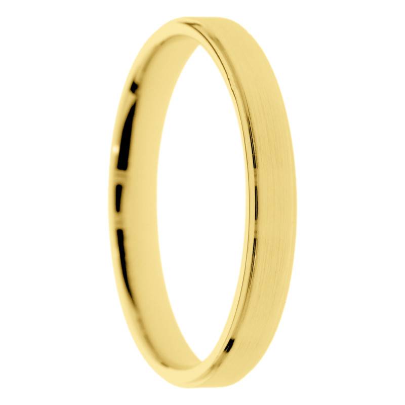 Alliance Ruban Brossée en Or Jaune 375 & Largeur 3 à 5 mm - Amore