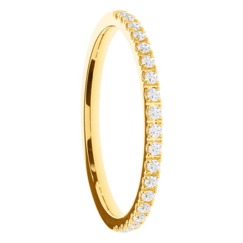 Alliance Ruban en Or Jaune 375 & Diamants de Synthèse, Largeur 1,4mm - Amore