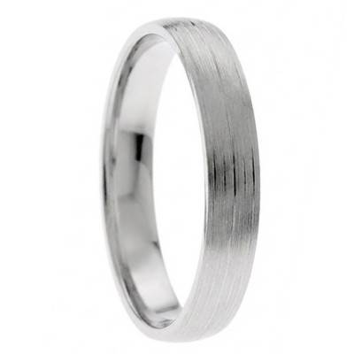 Alliance Ruban Striée en Or Blanc 375, Largeur 4 et 5 mm - Amore