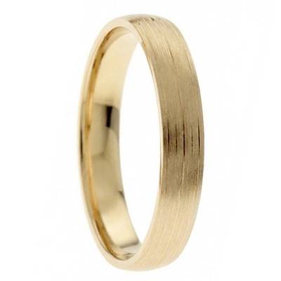 Alliance Ruban Striée en Or Jaune 375, Largeur 4 et 5 mm - Amore
