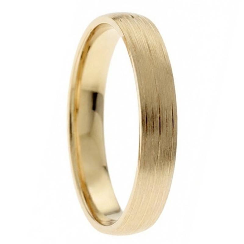 Alliance Ruban Striée en Or Jaune 375, Largeur 4 et 5 mm - Amore