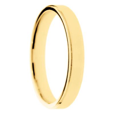 Alliance Demi-Bombé Brossé en Or Jaune 375, Largeur 3 à 5 mm - Amore