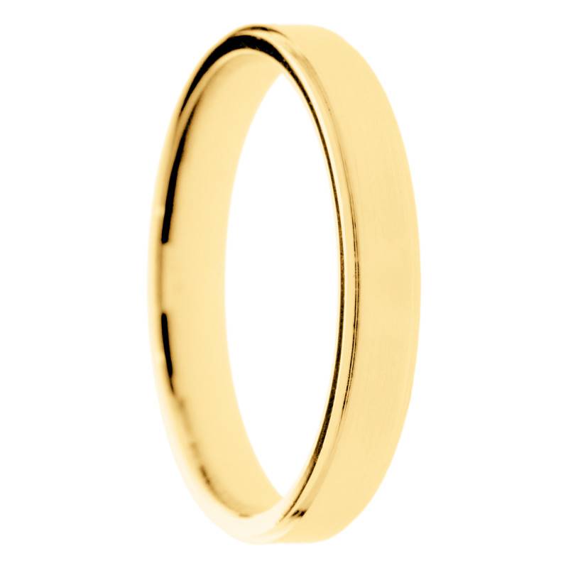 Alliance Demi-Bombé Brossé en Or Jaune 375, Largeur 3 à 5 mm - Amore