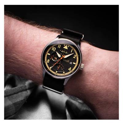 Montre Hawker Hurricane McKellar Dual Time Metropolis Black AV-4101-0B - Avi-8