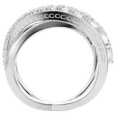 Hyperbola Spin Ring Rhodium-Plated Metal & Crystal - 5714953 - Swarovski