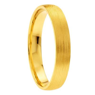 Alliance Ruban Striée en Or Jaune 375, Largeur 4 et 5 mm - Amore