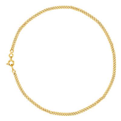 Yellow Gold 375/1000 Curb Chain Bracelet 18 cm, Width 1.20 mm to 2.10 mm - Manillon