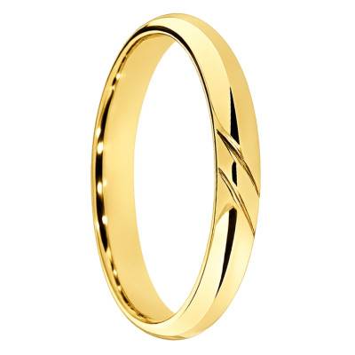 Alliance Demi-Jonc en Or Jaune 375 & Largeur 3 mm - Amore