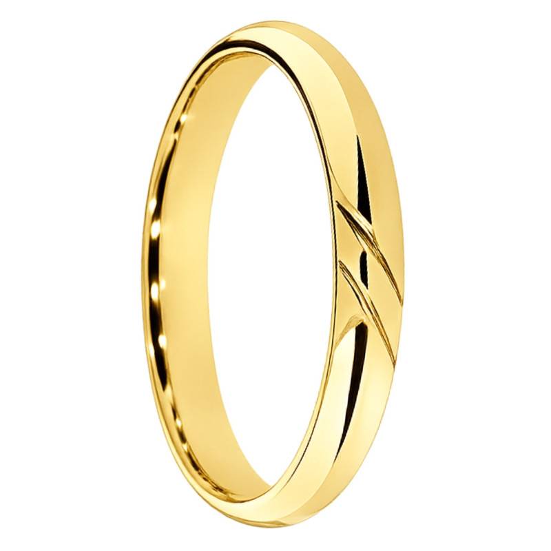 Alliance Demi-Jonc en Or Jaune 375 & Largeur 3 mm - Amore