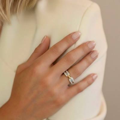 Bague en 2 Ors 375 & Diamants 0,24 ct - Divine