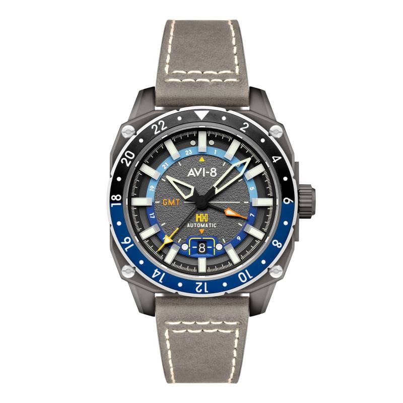 Montre Hawker Hunter Atlas GMT Automatic Mist Grey AV-4122-04 - Avi-8