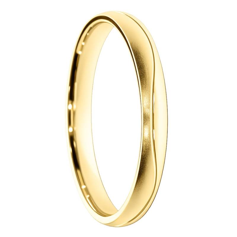Alliance Demi-Bombée Sablée en Or Jaune 375, Largeur 3 à 5 mm - Amore
