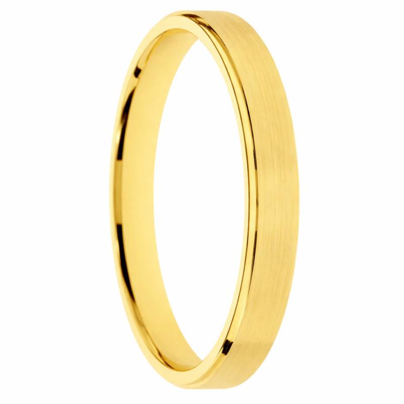 Alliance Ruban Brossée en Or Jaune 375 & Largeur 3 à 5 mm - Amore