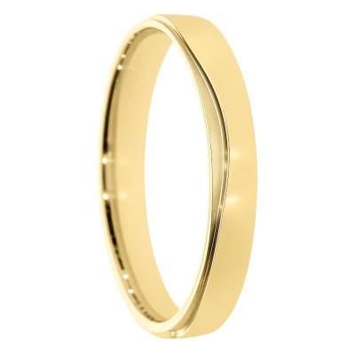Alliance à Liseré Satiné en Or Jaune 375, Largeur 4 ou 5 mm - Amore