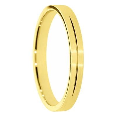 Alliance Ruban Brossée en Or Jaune 375 & Largeur de 3 à 5 mm - Amore