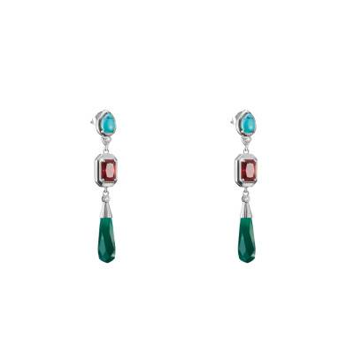 Boucles d'Oreilles Pendantes Elyndra en Argent 925 & Pierres Multicolores -H2332-405-7 - Thomas Sabo
