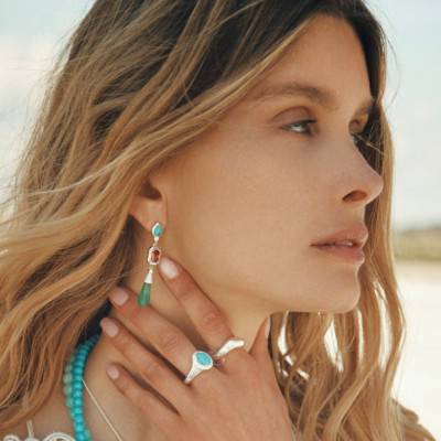 925 Silver Elyndra Multicolor Stone Drop Earrings -H2332-405-7 - Thomas Sabo