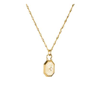 Collier Elyndra Lune Plaqué Or Jaune 750 & Oxyde de Zirconium, Longueur 45 cm Ajustable - KE2334-414-14 - Thomas Sabo
