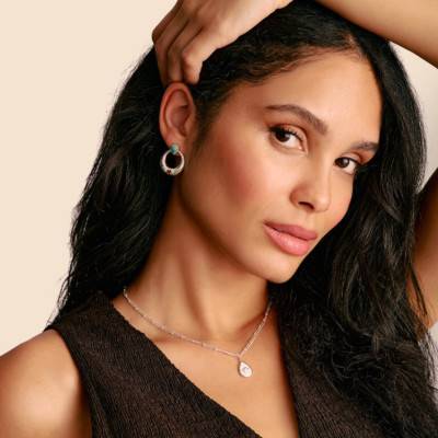 Boucles d'Oreilles Créoles Elyndra en Argent 925 & Pierres multicolores - H2335-405-7 - Thomas Sabo