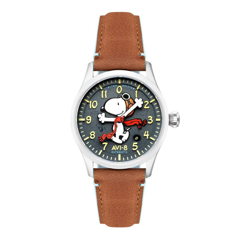 Montre Flyboy Engineer Automatic Peanuts Snoopy Flying Ace Limited Editon Pilot Grey AV-4133-03 - Avi-8