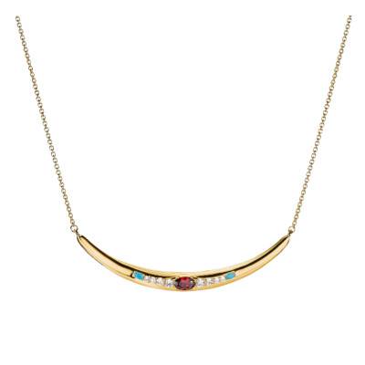 750/1000 Yellow Gold Plated, Zirconium Oxide & Stone Elyndra Necklace, 40 cm Adjustable Length - KE2330-971-7 - Thomas Sabo