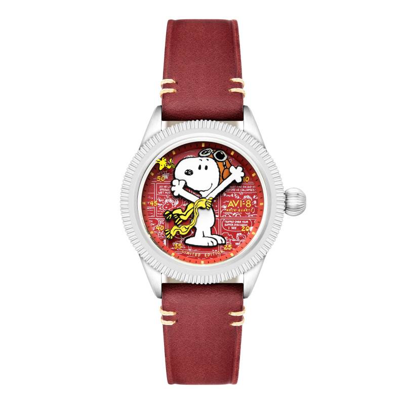 Montre Flyboy Airmaster 40 Meca-Quartz Peanuts Snoopy Flying Ace Limited Edition Doghouse Red AV-4138-02 - Avi-8