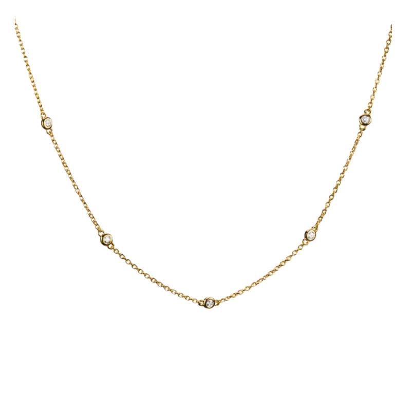 Elyndra 750/1000 Yellow Gold-Plated Chain Necklace & Zirconia, Adjustable Length 45 to 70 cm - KE2340-414-14 - Thomas Sabo