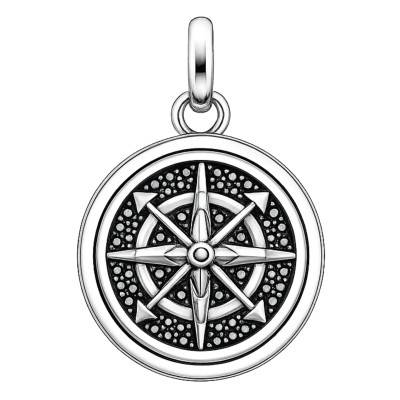 925 Silver & Zirconium Oxide Rebel Icons Compass Pendant -PE993-643-11 - Thomas Sabo