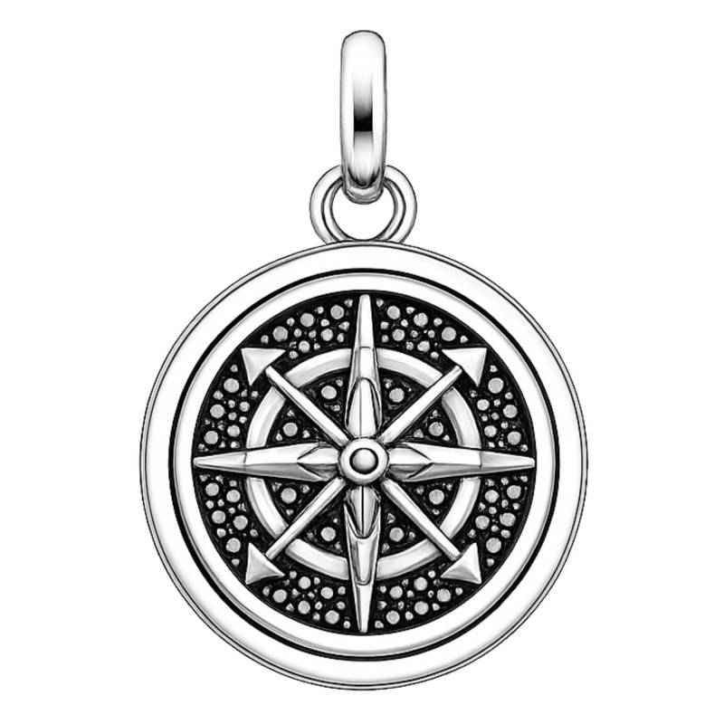 925 Silver & Zirconium Oxide Rebel Icons Compass Pendant -PE993-643-11 - Thomas Sabo