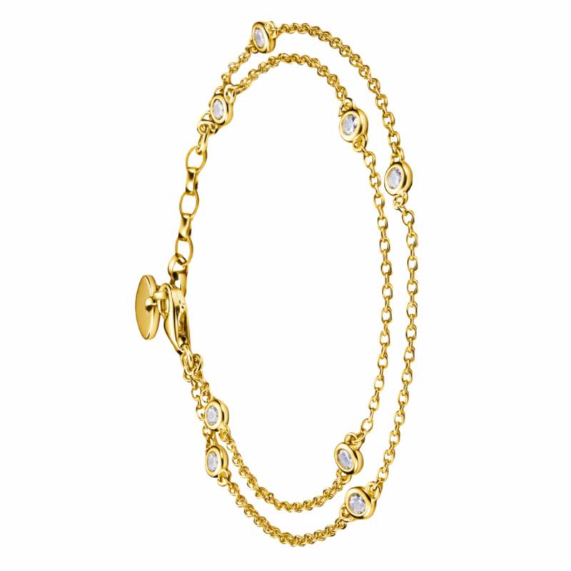 Elyndra 750 Yellow Gold Plated & Zirconia Chain Bracelet, Adjustable Length 16.00 cm - A2216-414-14 - Thomas Sabo