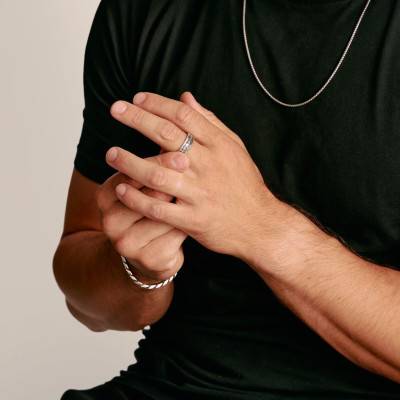 Rebel Icons 925/1000 Silver & Black Zirconium Oxide Band Ring - TR2514-643-11 - Thomas Sabo