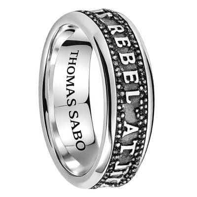 Rebel Icons 925/1000 Silver & Black Zirconium Oxide Band Ring - TR2514-643-11 - Thomas Sabo