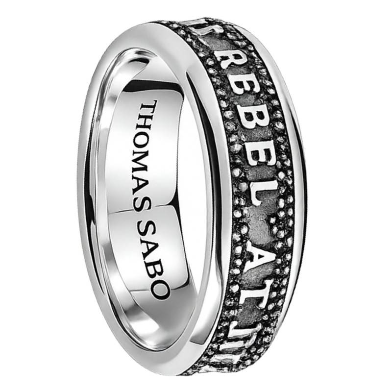 Rebel Icons 925/1000 Silver & Black Zirconium Oxide Band Ring - TR2514-643-11 - Thomas Sabo