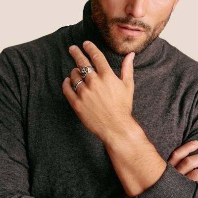 Chevalière Lys Oeil de Tigre Rebel Icons en Argent 925 -TR2516-950-7 - Thomas Sabo